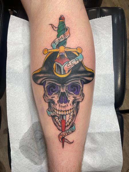 tattoos/ - Skull with dagger - 142267